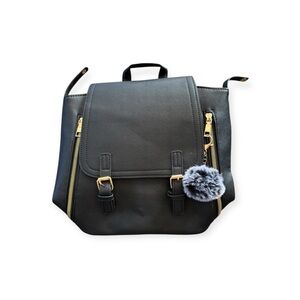 Kuan Kuan Xiu bag book bag black crossbody back pack with charm